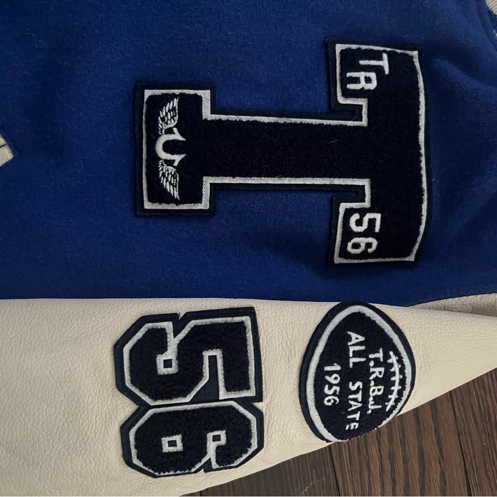 True Religion Blue and White Varsity Brooklyn Jacket - Picture 6 of 7
